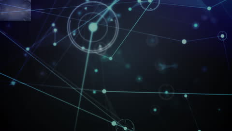 Digital Network of Connections on Dark Background