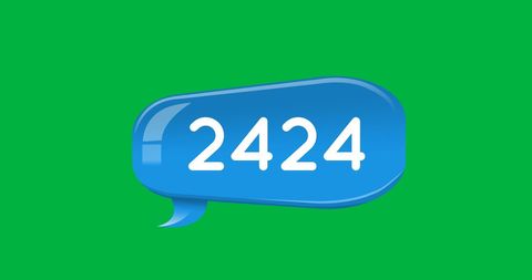 Message Notification Icon 2424 on Green Background