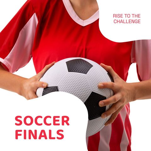 soccer finals promotion with determined female footballer holding ball - Download Free Stock Templates Pikwizard.com