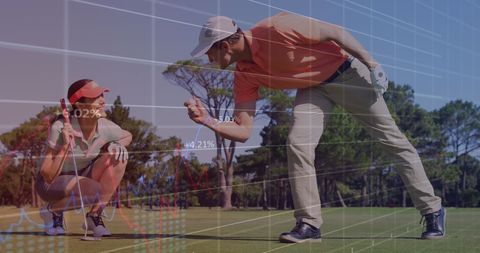Golfing Strategies Analyzed with Digital Data Insights - Download Free Stock Images Pikwizard.com