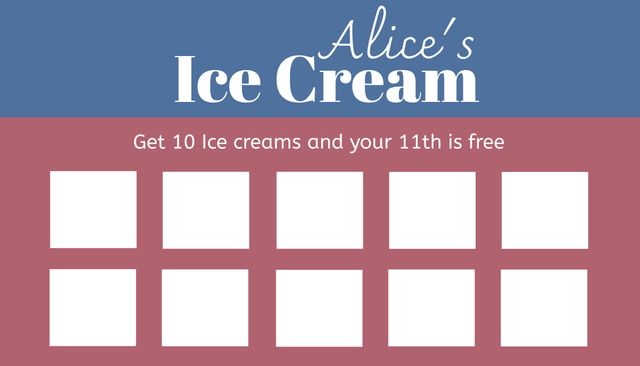 Ice Cream Loyalty Reward Card Template with Editable Text and Counters - Download Free Stock Videos Pikwizard.com