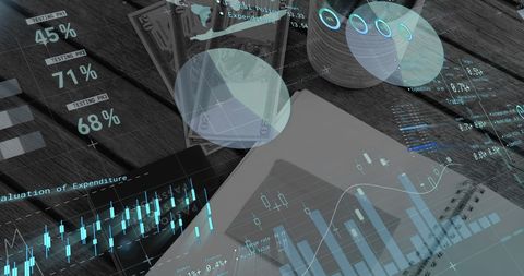 Digital Financial Data Overlays American Dollar Bills - Download Free Stock Images Pikwizard.com