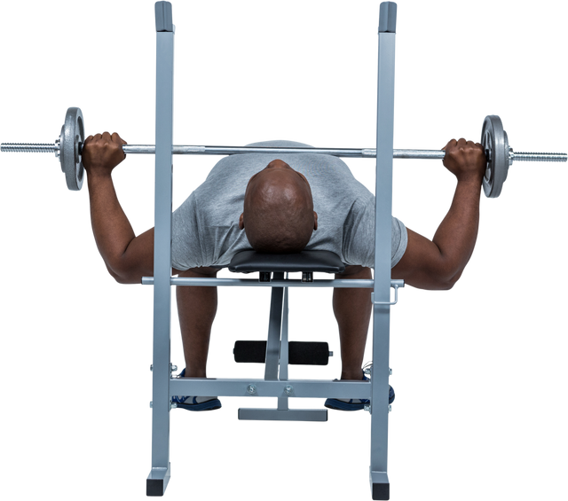 Transparent Image of Fit Man Exercising with Barbell Bench Press - Download Free Stock Videos Pikwizard.com