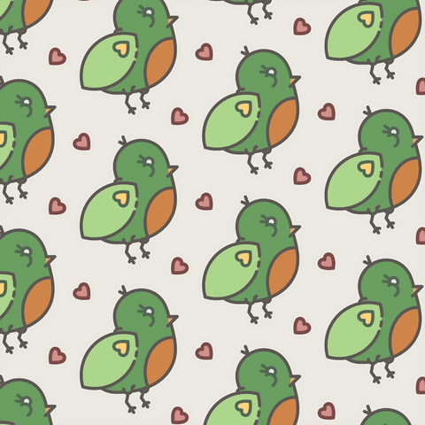 charming green birds and hearts pattern on transparent background - Download Free Stock Videos Pikwizard.com