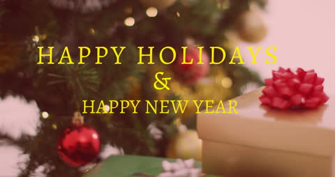 Festive Christmas Tree Background with Holiday Wishes