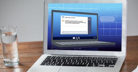 AI Chat Interface on Laptop with Data Processing Visualization - Download Free Stock Images Pikwizard.com