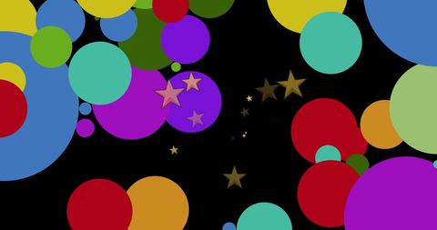 Colorful Spots and Stars on Black Background for Celebrations - Download Free Stock Images Pikwizard.com