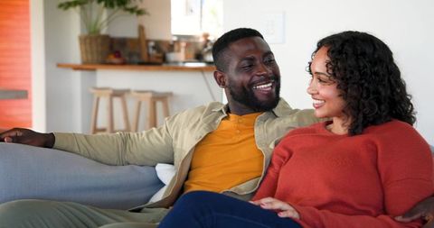 Diverse Couple Embracing Quality Time at Home