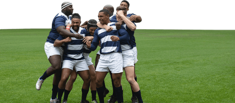 Transparent Diverse Rugby Team Celebrating Definitely