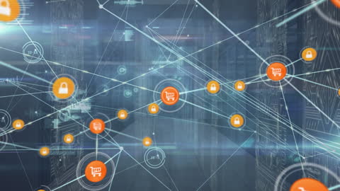 Digital Network Connections in Modern Server Room