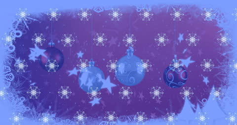 Elegant Christmas Baubles with Falling Snowflakes