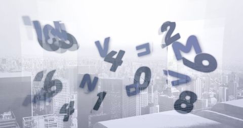 Abstract Numbers and Letters Overlay Cityscape Business Concept - Download Free Stock Images Pikwizard.com