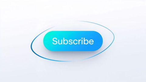 Minimal teal subscribe button with orbiting stroke for modern web ui and cta