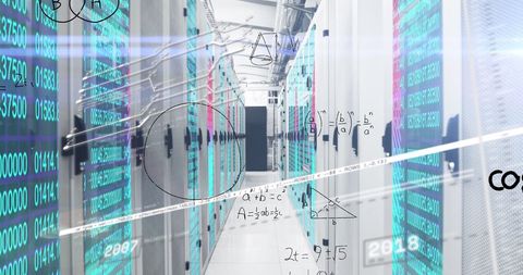 Data Processing Concept in Modern Server Room Environment - Download Free Stock Images Pikwizard.com