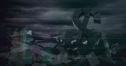 digital financial crisis concept with data and dark clouds - Download Free Stock Images Pikwizard.com