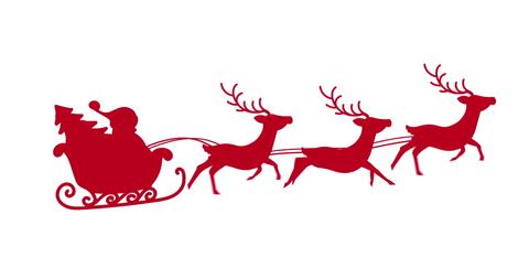 Red Silhouette of Santa Claus in Sleigh with Reindeer - Download Free Stock Images Pikwizard.com