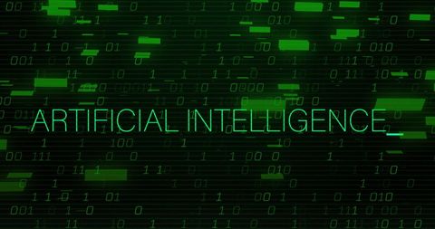 Glowing Artificial Intelligence Text with Binary Data - Download Free Stock Images Pikwizard.com