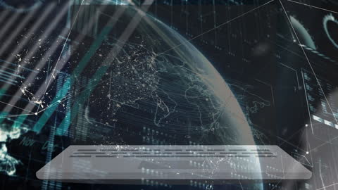 Data Processing and Global Connectivity Animation