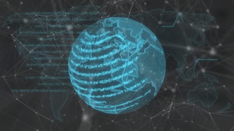 Digital Globe with Coding and Futuristic Network Connections