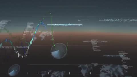 Futuristic Digital Graphs and Analytics Display