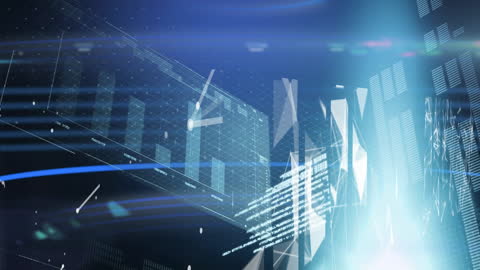 Digital Data Networks and Connections in Futuristic Design