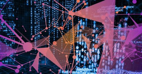 Abstract Digital Network with Binary Codes and Data Connections - Download Free Stock Images Pikwizard.com