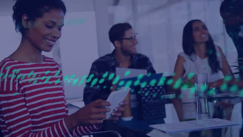 Digital Financial Data and Diverse Professional Team Collaborating