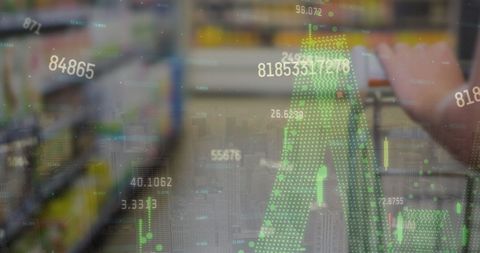 Digital Financial Data Overlay on Shopping Trolley