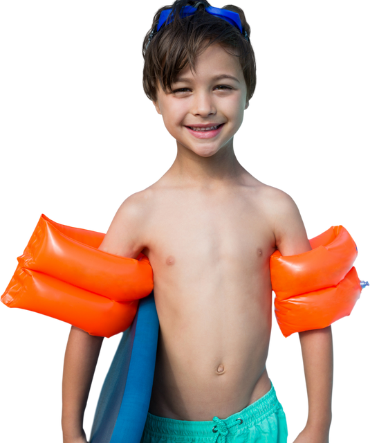 Transparent Portrait of Smiling Boy in Swimwear Carrying Float - Download Free Stock Videos Pikwizard.com