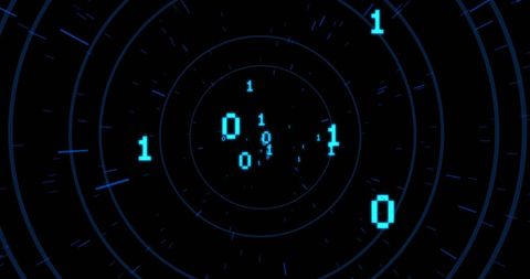 Digital Binary Codes Over Luminous Rings, Innovative Tech Design - Download Free Stock Images Pikwizard.com