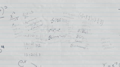Dynamic Math Formulas Animation on Whiteboard Background
