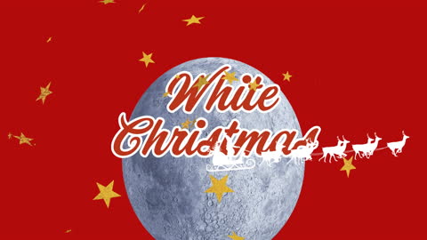 Festive Moon Background with Santa Sleigh for Christmas