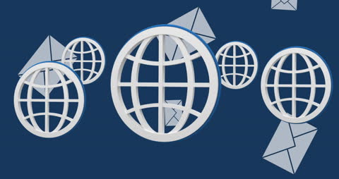 Global Digital Connection with Envelope Icons and Globe Symbol