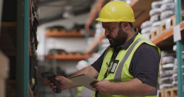 Warehouse Worker Scanning Inventory with Barcode Scanner - Download Free Stock Images Pikwizard.com