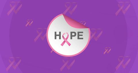 Breast Cancer Awareness Hope Text with Pink Ribbons - Download Free Stock Images Pikwizard.com