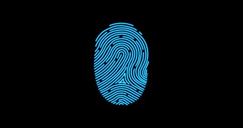 Glowing Blue Digital Fingerprint on Black Background - Download Free Stock Images Pikwizard.com
