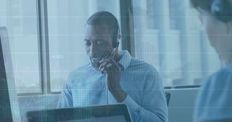 Financial Data Analysis with Diverse Business Professionals in Office