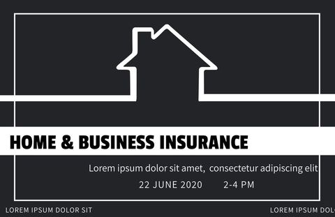 Home and Business Insurance Promotion with House Outline - Download Free Stock Templates Pikwizard.com