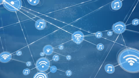 Digital Network Music and Wi-Fi Icon Connections