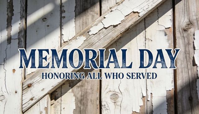 Memorial day rustic wood sign honoring all who served weathered barnboard tribute