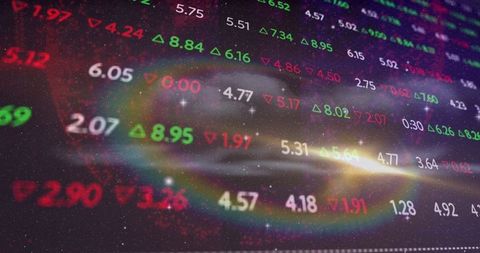 Futuristic Financial Market Data with Cosmic Elements