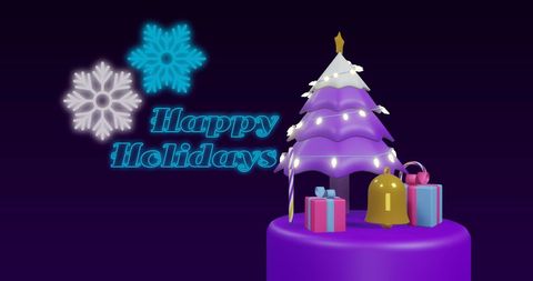 Festive Christmas Design with Holiday Tree and Gifts