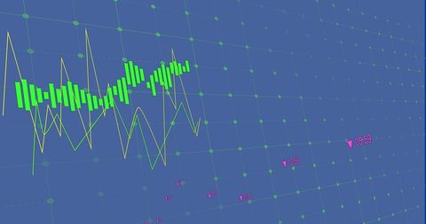 Financial Data Analysis Vibrant Graphs on Blue Background - Download Free Stock Images Pikwizard.com