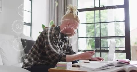 Technologically Savvy Professional Integrating Digital Tools in Workspace