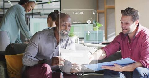 Collaborative Team Discussing AR Integrated Project Plans