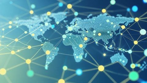 Dotted World Map with Glowing Nodes and Lines in Digital Space - Download Free Stock Images Pikwizard.com