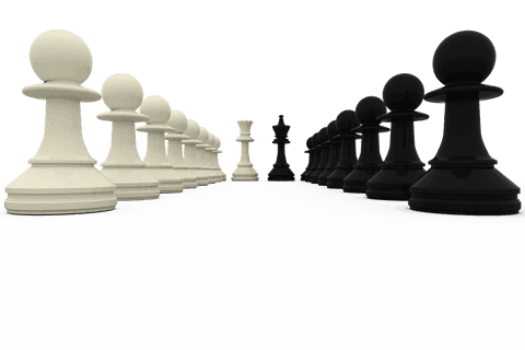 transparent chess pawns with black and white kings in alignment - Download Free Stock Videos Pikwizard.com