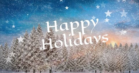 Magical Winter Wonderland with Happy Holidays Text - Download Free Stock Images Pikwizard.com