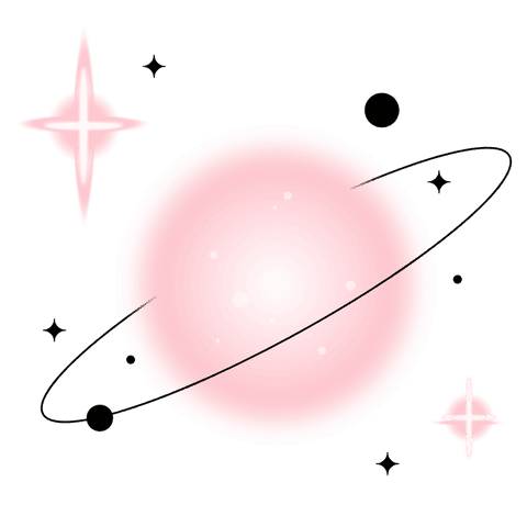 Transparent Pink Planet with Black Ring and Sparkles - Download Free Stock Videos Pikwizard.com