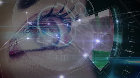 Technological Marvel: Futuristic Data Visualization with Human Eye Interface